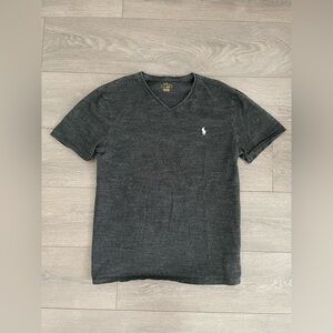 Men's Gray V-Neck T-Shirt Ralph Lauren polo large